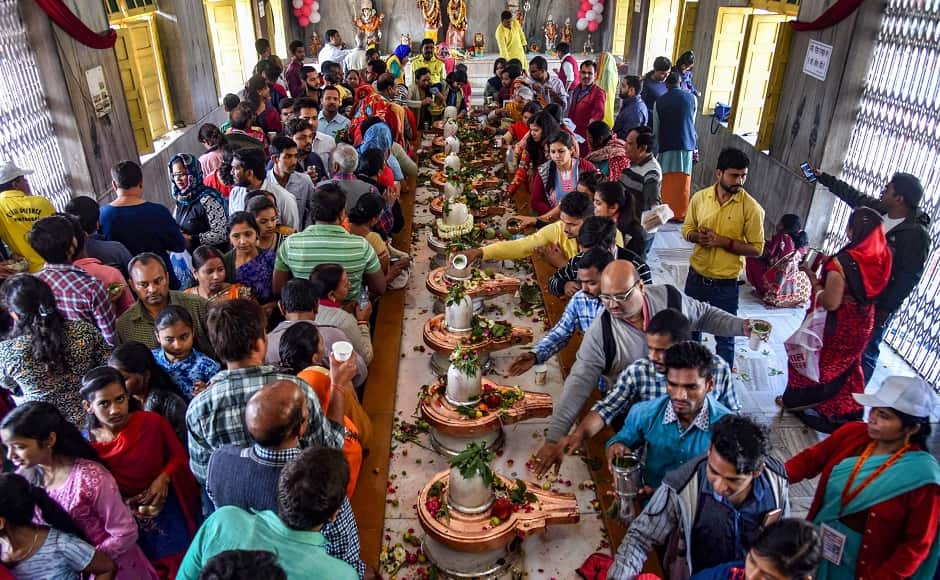 Long queues were seen outside various temples all over India. Some of the biggest celebrations are held in Ujjain, Somnath and Varanasi. Seen here are devotees at a temple in Prayagraj. PTI Long queues were seen outside various temples all over India. Some of the biggest celebrations are held in Ujjain, Somnath and Varanasi. Seen here are devotees at a temple in Prayagraj. PTI