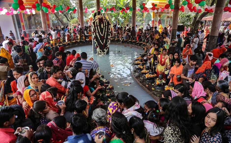 Many temples across the country organise cultural programmes to mark the occasion. Seen here are devotees praying at Kota's 525 Shivling temple. PTI Many temples across the country organise cultural programmes to mark the occasion. Seen here are devotees praying at Kota's 525 Shivling temple. PTI