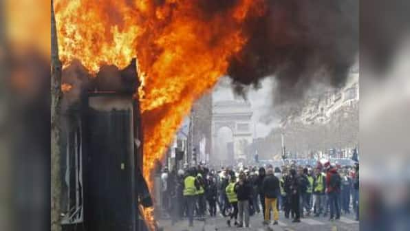 France’s yellow vest protests enter fourth month: Rioters set fire to stores at Champs Elysees, police fire tear gas
