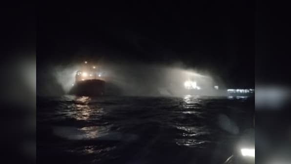 Indian Coast Guards douse major fire on research vessel off Mangaluru coast; rescue 30 crew members, 16 scientists