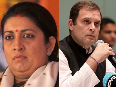 Congress files breach of privilege notice against Smriti Irani for statement on Rahul Gandhi's 'rape in India' remark, says Union minister misled House Congress files breach of privilege notice against Smriti Irani for statement on Rahul Gandhi's 'rape in India' remark, says Union minister misled House