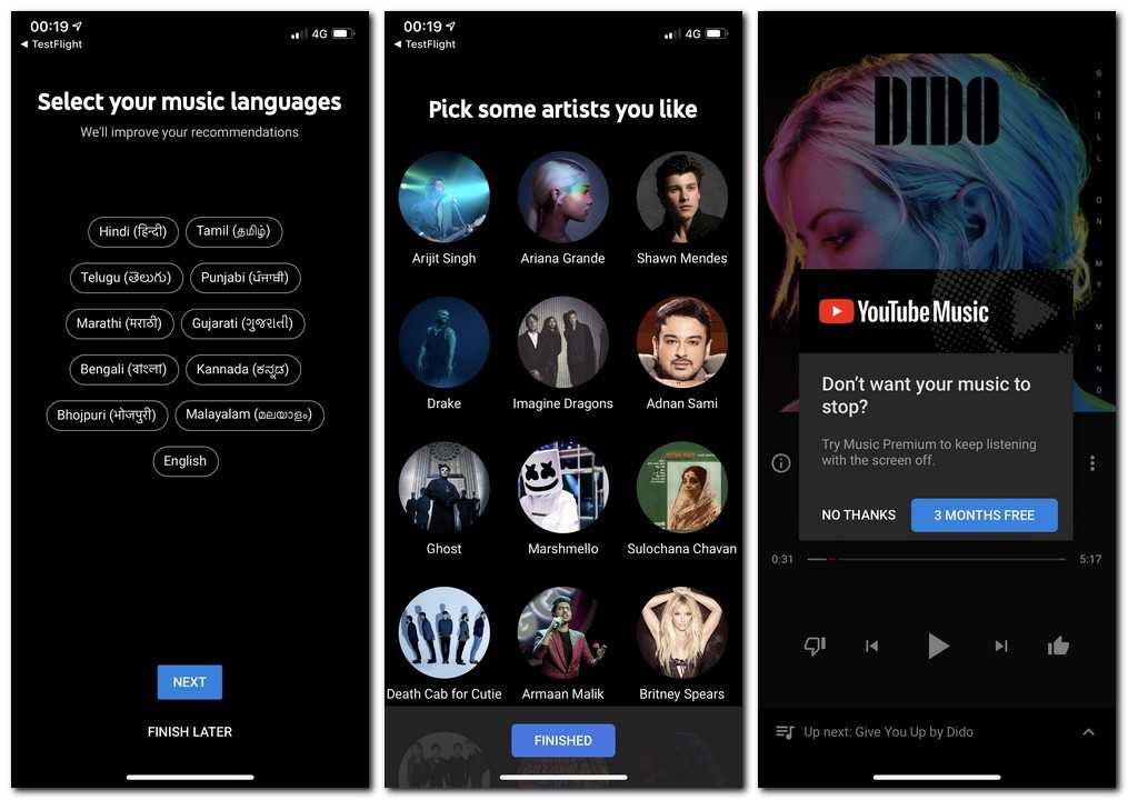 The starting pages of YouTube Music look quite similar to any other audio streaming service. Image: tech2
