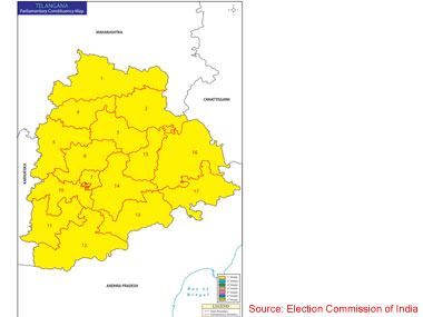 Lok Sabha Election 2019, Telangana profile: TRS bastion Medak, AIMIM stronghold Hyderabad feature among state's 17 seats Lok Sabha Election 2019, Telangana profile: TRS bastion Medak, AIMIM stronghold Hyderabad feature among state's 17 seats