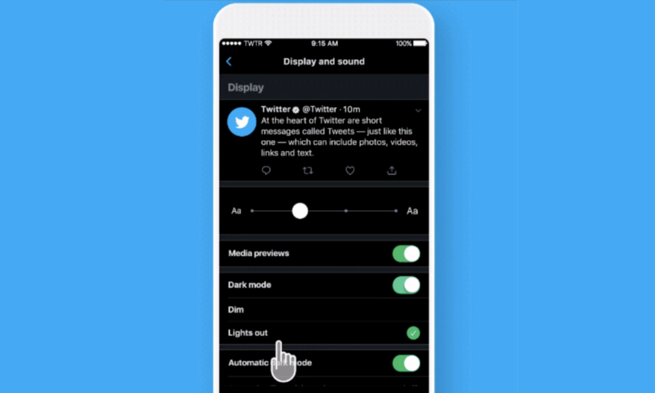 Twitter is now rolling out 'Lights Out', 'Automatic Dark Mode' for iOS users Twitter is now rolling out 'Lights Out', 'Automatic Dark Mode' for iOS users