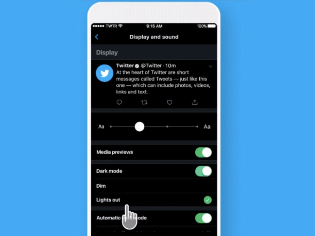 Twitter is now rolling out 'Lights Out', 'Automatic Dark Mode' for iOS