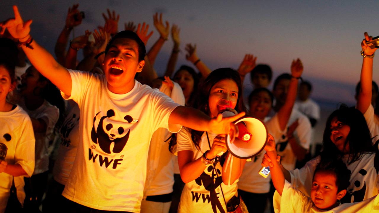 World Wildlife Fund (WWF) activists demonstrate on the sidelines of the UN Climate Change Conference COP16 in Cancun. Image: Reuters