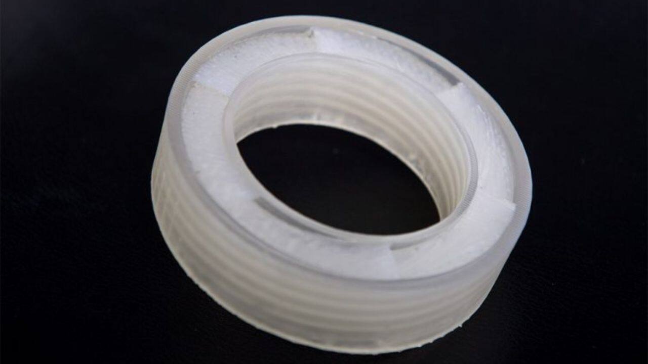 The mathematically-designed, 3D-printed acoustic metamaterial is shaped such that it sends incoming sounds back to where they came from. Image courtesy: Boston University
