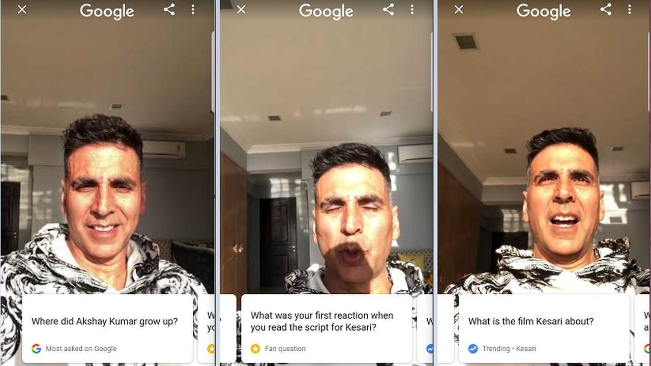 Akshay Kumar answers question about himself, upcoming film Kesari on Google Search Akshay Kumar answers question about himself, upcoming film Kesari on Google Search