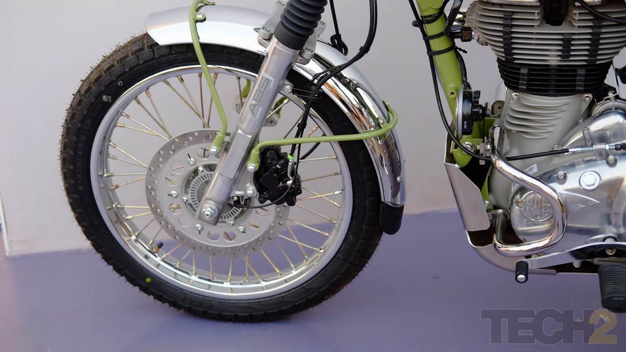Both Trials models come with dual channel ABS braking. Image: Tech2/ Ankit Vengurlekar. Both Trials models come with dual channel ABS braking. Image: Tech2/ Ankit Vengurlekar.