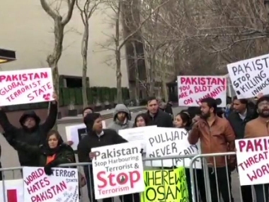 Citizens of several countries including India protest against Pakistan outside UN office in New York; condemn it for sponsoring terror Citizens of several countries including India protest against Pakistan outside UN office in New York; condemn it for sponsoring terror
