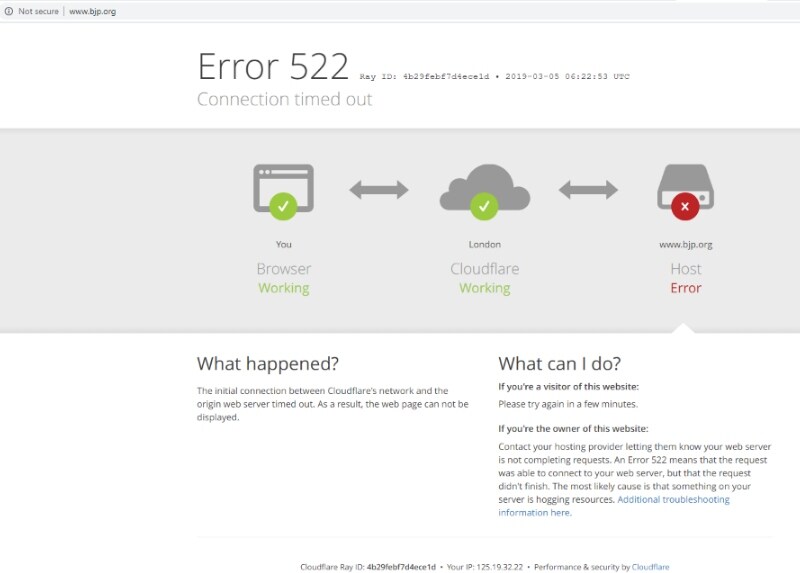 BJPs official website comes under DDoS attack, goes offline; Congress Divya Spandana mocks hack