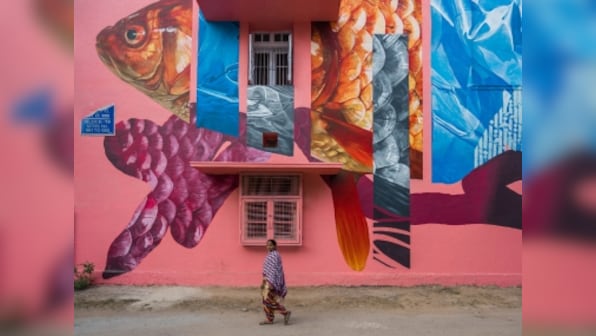 Delhi’s Lodhi Colony turns into an art district as 30 artists paint murals, as part of a St+art India project