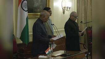 India’s first Lokpal: Ram Nath Kovind administers oath of office to Justice Pinaki Chandra Ghose at Rashtrapati Bhavan
