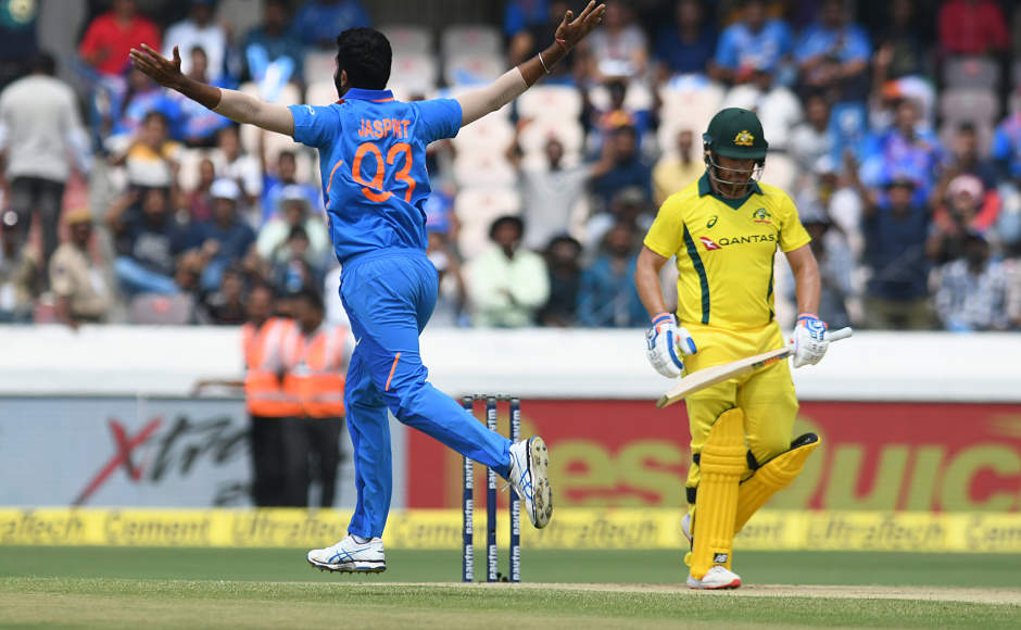 Australian captain won the toss and decided to bat first. The coin fell in his favour but the luck did not smile at him as he edged a ripper from Jasprit Bumrah behind the wickets in only the second over of the match. Australian captain won the toss and decided to bat first. The coin fell in his favour but the luck did not smile at him as he edged a ripper from Jasprit Bumrah behind the wickets in only the second over of the match.