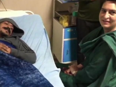 Priyanka Gandhi meets Bhim Army chief Chandrashekhar Azad at hospital, day after his detention over MCC violation Priyanka Gandhi meets Bhim Army chief Chandrashekhar Azad at hospital, day after his detention over MCC violation