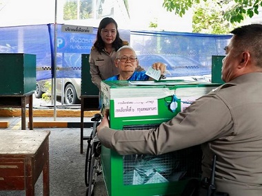 Thailand electorate votes in general elections after nearly five years of military rule; exiled ex-PM Thaksin Shinawatra in fray Thailand electorate votes in general elections after nearly five years of military rule; exiled ex-PM Thaksin Shinawatra in fray