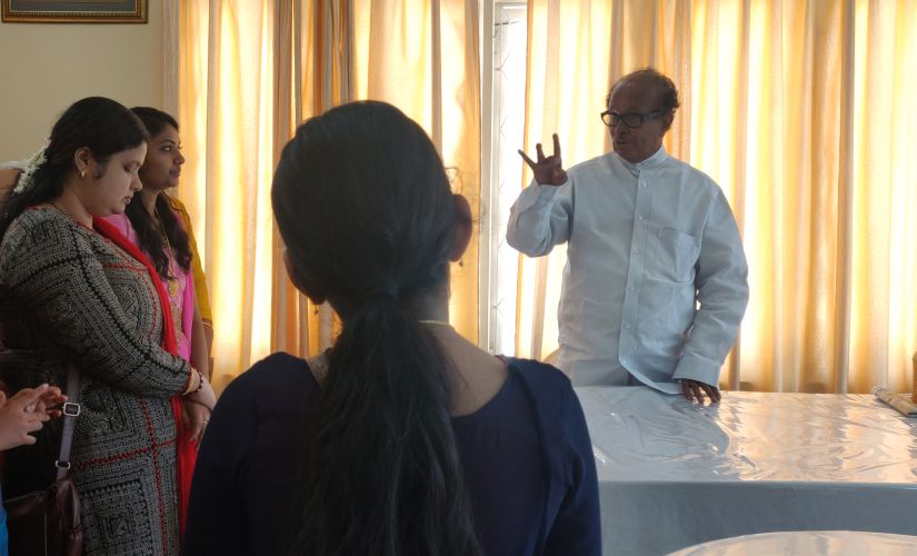 The popularity enjoyed by Indira Gandhi is endorsed by another leader whose rise is attributed to her, former Union Minister Janardhan Poojary. Image by Greeshma Kuthar