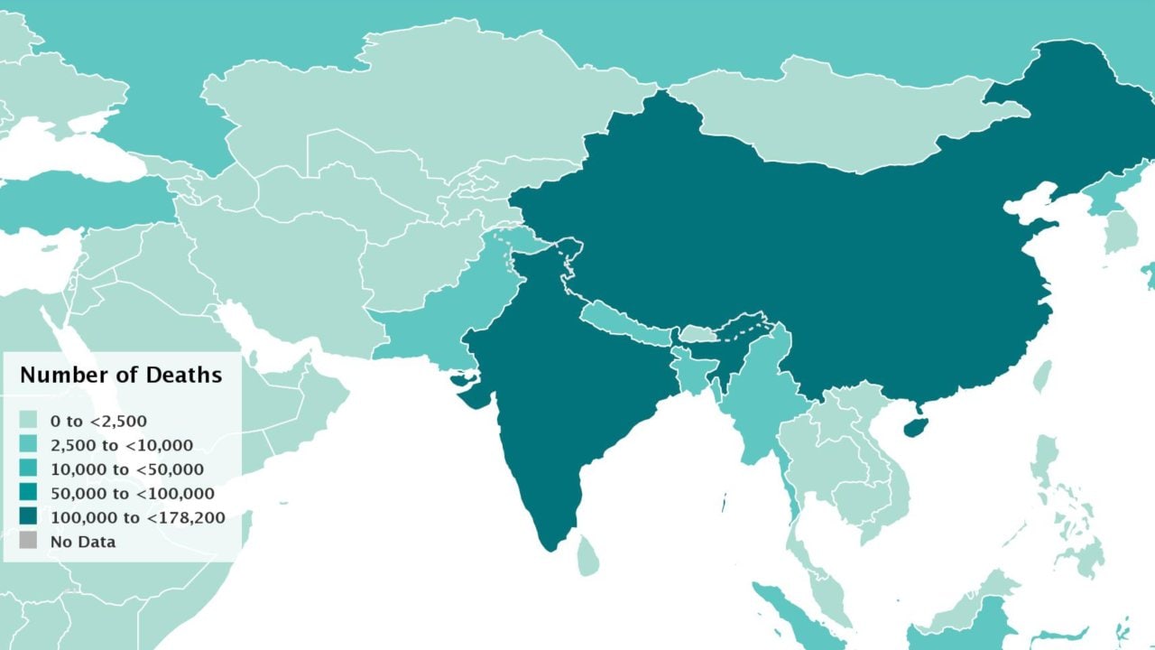 Air pollution fatalities in SE Asia regions in 2017. Source: UN