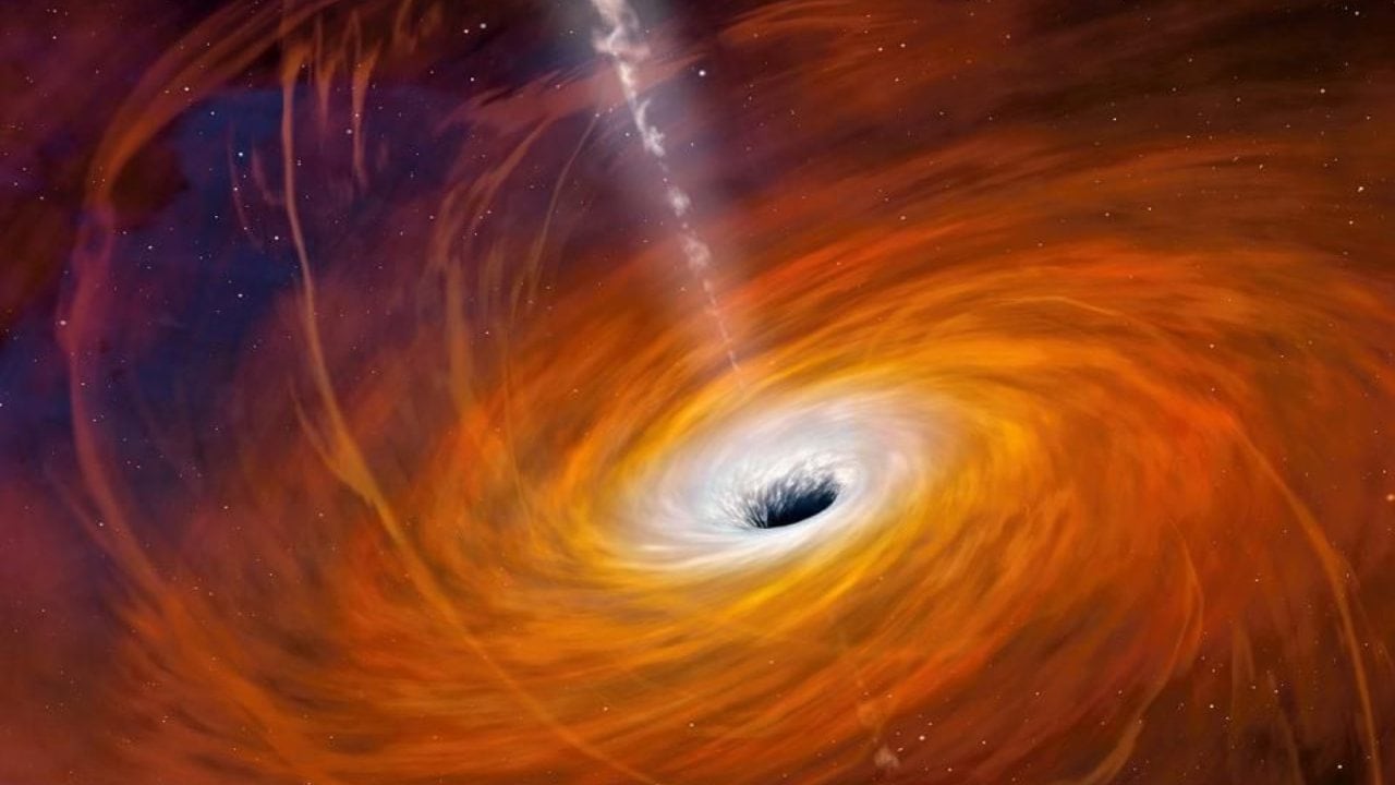An illustration of an accreting, active supermassive black hole on its way to becoming a quasar. Matter that falls into a black hole, of any kind will grow additionally in mass and size for the black hole. Despite the misconceptions, however, there is no 'sucking in' of external matter any black hole. Image: Mark Garlick/Flickr