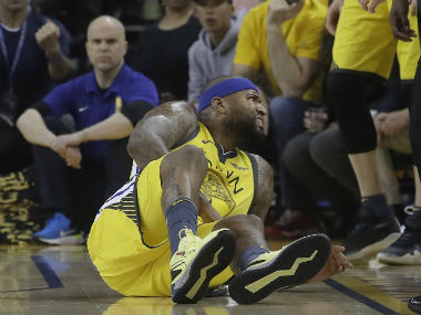 NBA Playoffs 2019: Warriors centre DeMarcus Cousins faces indefinite layoff after injuring quadriceps muscle NBA Playoffs 2019: Warriors centre DeMarcus Cousins faces indefinite layoff after injuring quadriceps muscle