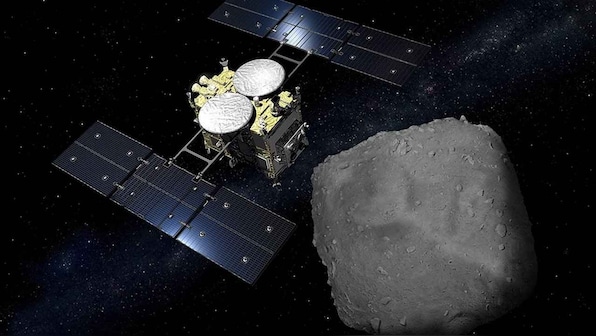 Japanese space agency releases visuals of Hayabusa2 spacecraft bombing asteroid Ryugu