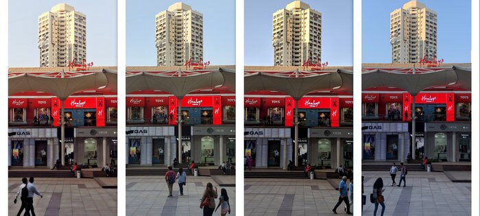 L to R: P30 Pro, Galaxy S10+, Pixel 3, iPhone XR. Samsung’s ability to shoot brighter photos actually helps in the landscape mode, more than anywhere else.