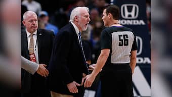 NBA: Spurs' coach Gregg Popovich ejected 63 seconds into team's loss to Nuggets; Gordon Hayward leads Celtics to win