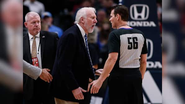 NBA: Spurs' coach Gregg Popovich ejected 63 seconds into team's loss to Nuggets; Gordon Hayward leads Celtics to win