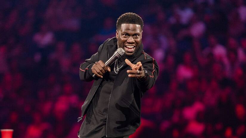 Kevin Hart during his stand-up special, Irresponsible. Netflix