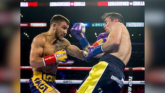 Vasiliy Lomachenko destroys Anthony Crolla with fourth round knock out to retain WBA and WBO titles