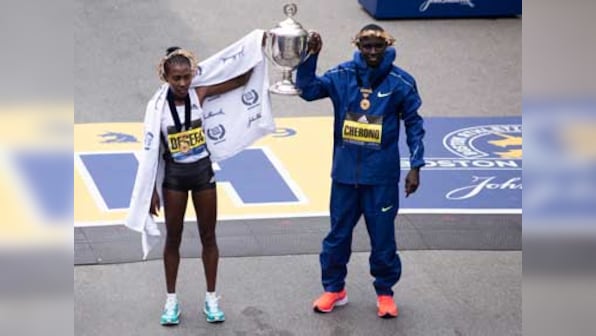 Boston Marathon 2019: Lawrence Cherono sprints to victory in thrilling win; Worknesh Degefa claims women's title