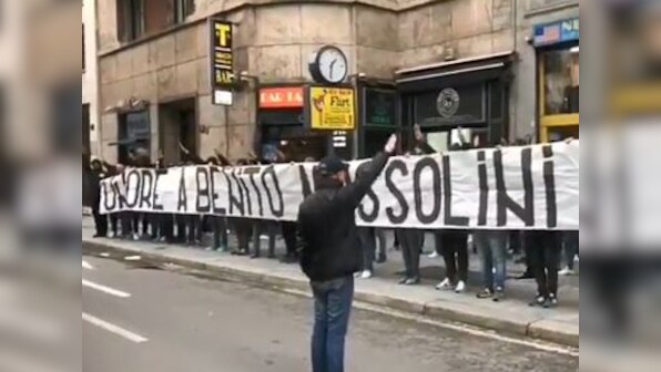Coppa Italia: Lazio fans court controversy with Nazi salutes, pro-Benito Mussolini banner in Milan ahead of cup tie