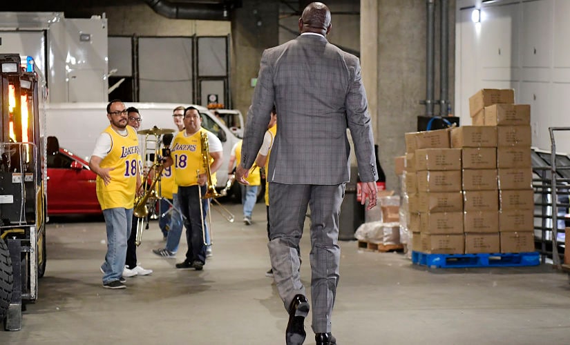 Magic Johnson leaves the LA Lakers with enormous boots to fill. AP Photo