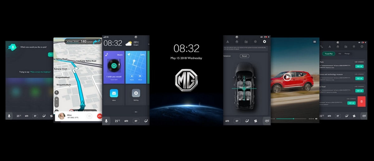 MG India's iSmart infotainment system. Image: Overdrive