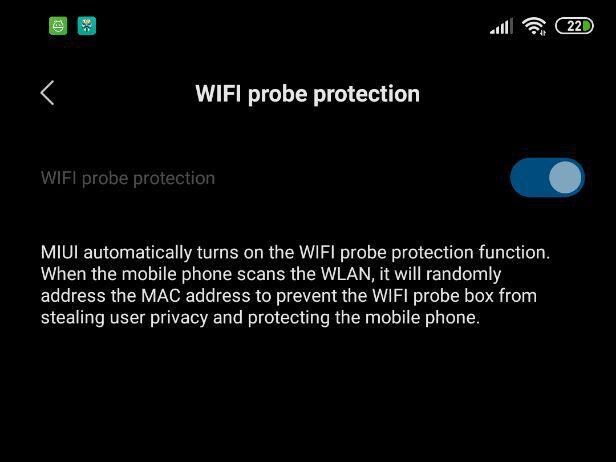WiFi Probe Protection has also been added in the latest Beta builds of MIUI. Image: XDADevelopers