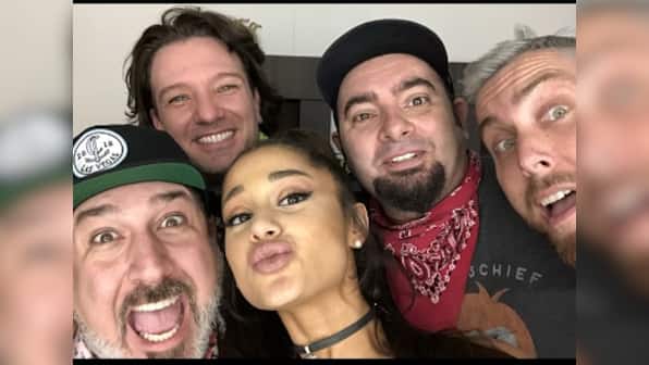 Ariana Grande performs with *NSYNC, Nicki Minaj and Diddy at Coachella 2019