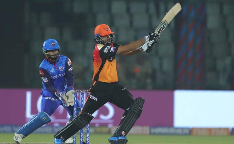 Yusuf Pathan of Sunrisers Hyderabad bats during match 16 of the Vivo Indian Premier League Season 12, 2019 between the Delhi Capitals and the Sunrisers Hyderabad held at the Feroz Shah Kotla Ground, Delhi on the 4th April 2019 Photo by: Deepak Malik /SPORTZPICS for BCCI