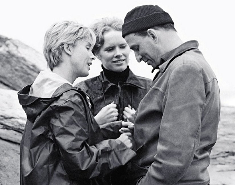 (From L-R) Bibi Andersson, Liv Ullman and Ingmar Bergman on the set of Persona
