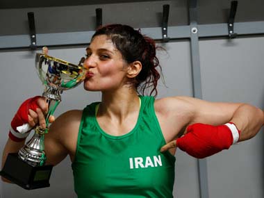 Iranian boxer Sadaf Khadem facing imprisonment in home country after violating dress rules by fighting bare-headed in France Iranian boxer Sadaf Khadem facing imprisonment in home country after violating dress rules by fighting bare-headed in France