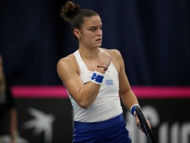 Rabat Grand Prix: Greece's Maria Sakkari rallies from a set down against Johanna Konta to lift first WTA title