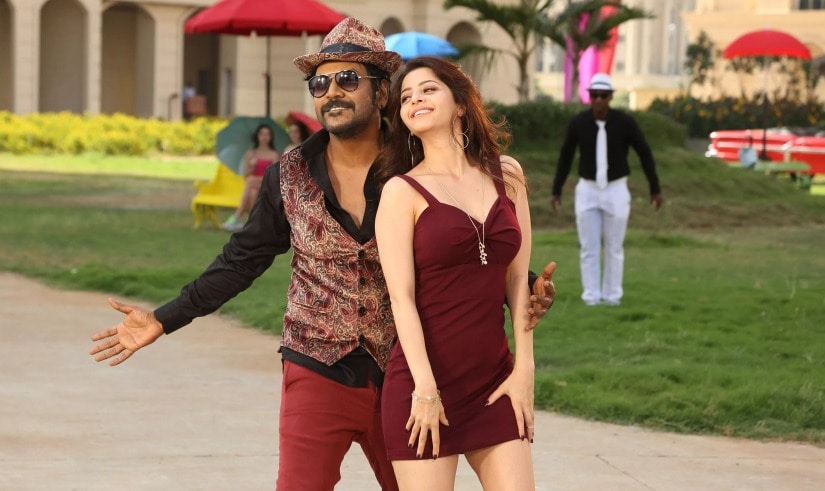 Vedhika and Raghava Lawrence in Kanchana 3. Image via Twitter