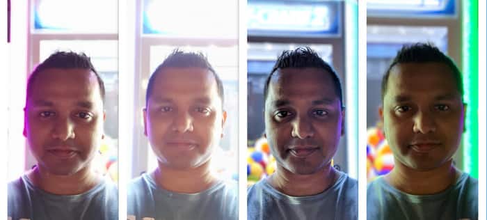 L to R: P30 Pro, Galaxy S10+, Pixel 3, iPhone XR. The Google Pixel 3 clicks selfies like a pro.