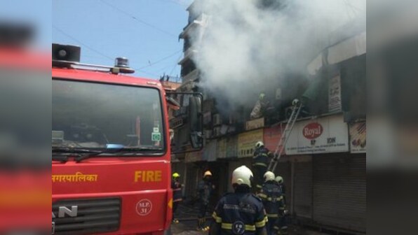 Fire at Crawford Market in Mumbai: Firefighters trying to douse flames at building in Kalher area; no casualties reported