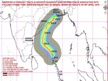Navy on guard as Fani develops into 'severe cyclone'; likely to become 'extremely severe' before making landfall at Odisha, says IMD