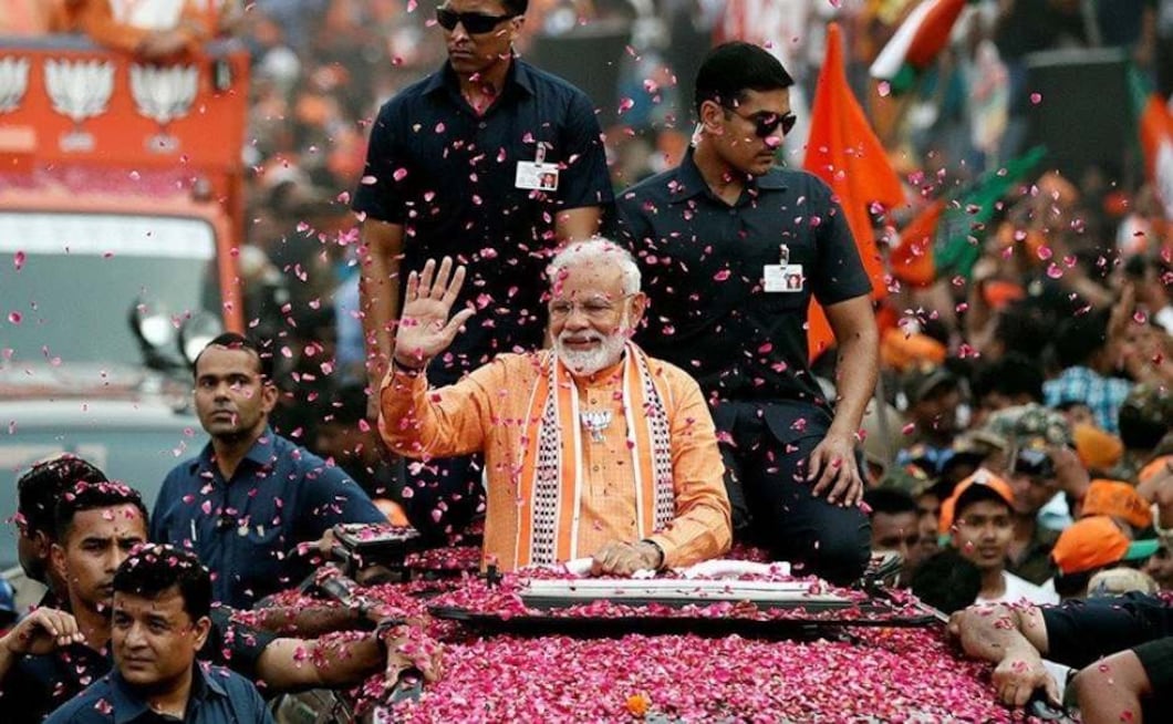 Narendra Modi Holds Mega Roadshow In Varanasi Performs Ganga Aarti Day Before Filing Nomination