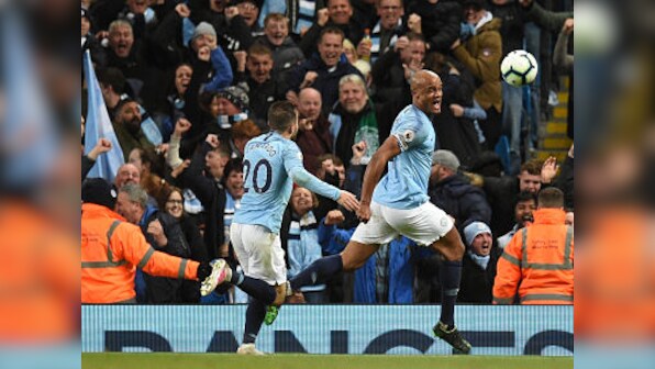 Premier League: Manchester City captain Vincent Kompany scores a stunner against Leicester to keep team on course for title