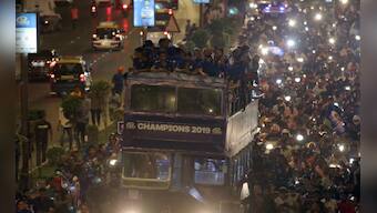 Mumbai Indians celebrate victory over Chennai Super Kings in IPL 2019 final with open bus parade in Maximum City