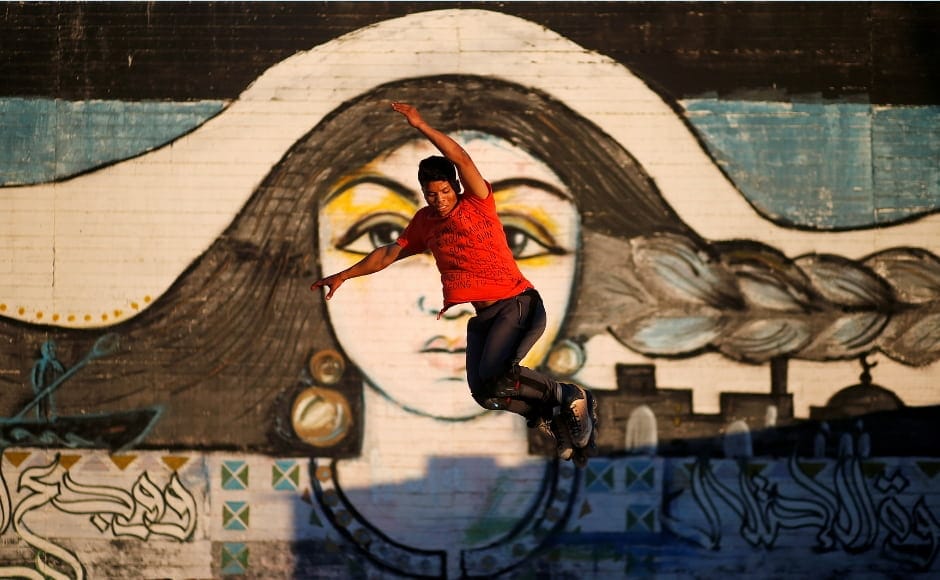 Sarhan practising at a skating park near Gaza's seaport. Reuters/Mohammed Salem. Sarhan practising at a skating park near Gaza's seaport. Reuters/Mohammed Salem.