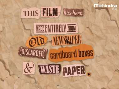 Mahindra produces an inspiring eco-friendly film using a set made of recycled wastepaper Mahindra produces an inspiring eco-friendly film using a set made of recycled wastepaper