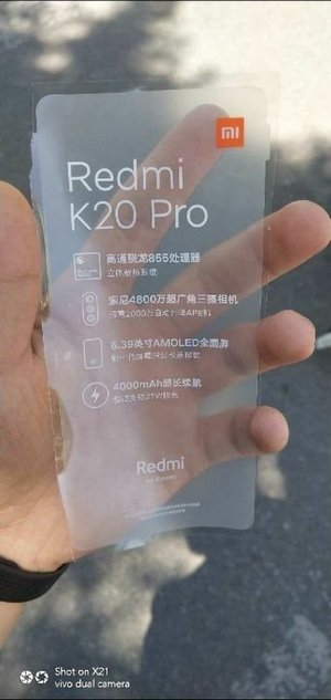 Redmi K20 Pro leaked screen film.
